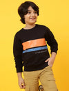 Tales & Stories Boys Black Poly Cotton Printed Sweatshirt