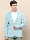 Men Green Solid Casual Blazers-AR-47-Seagreen