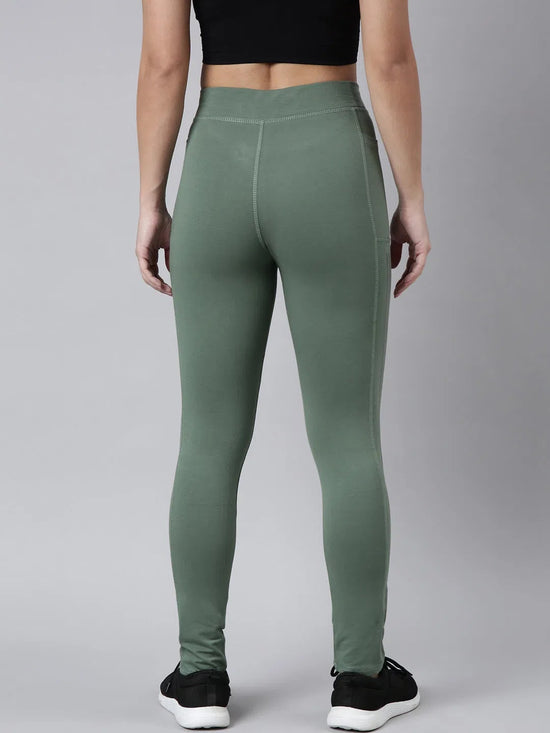 Women Solid Slim Fit Green Track Pant-AF-1894-Green