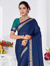 Saree Mall Women's Chiffon Blue Printed Designer Saree With Blouse Piece-SHMIKSA1002