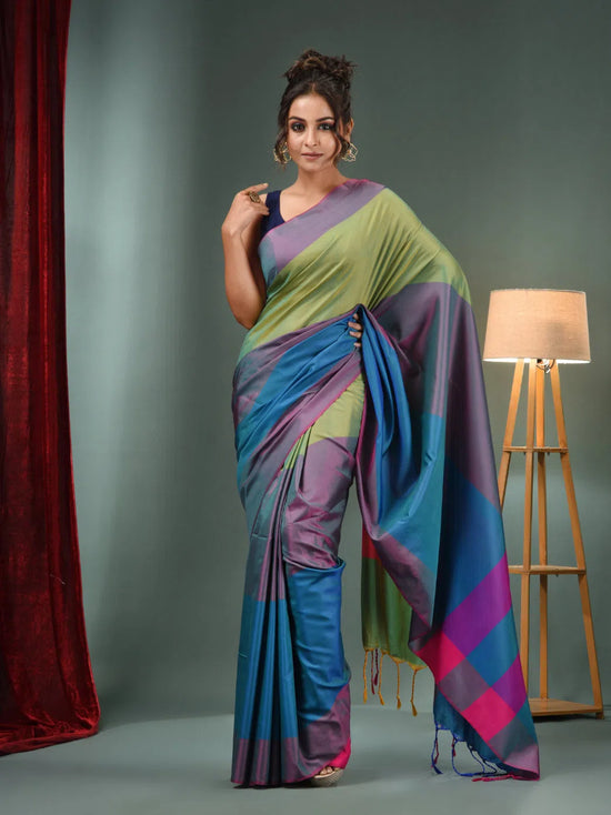 Multicolour Blended Silk Handwoven Soft Saree-MA50BSL01530143