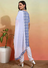 Navyaa Women's Crepe Printed Straight Kurta Pant With Dupatta-Me107_skywht-crp_kpd