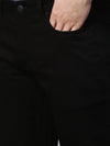 Genips Men's Cotton Stretch Rico Slim Fit Solid Casual Chinos Black Colour