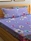 Home Sizzler 144TC Microfibre Purple Double Bedsheet With 2 King Size Pillow Covers-HSDBS004095