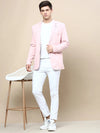 Men Pink Solid Casual Blazers-AR-48-Pink