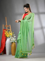 Light Green Mul Cotton Soft Saree With Gota Patti Borders-MA62MCT33880006