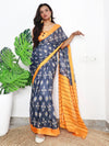 Saree Mall Women's Cotton Grey Printed Designer Saree With Blouse Piece-MINAXI8010