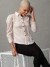 Women's Beige Printed Shirt-AE-10365-Beige