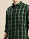 Men Black Checked Casual Shirt-GROVER-1116-Black