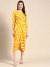 Overlap Midi Dress in Yellow