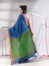 Sapphire Blue Cotton Saree With Sequined Work-MA55CT06520113