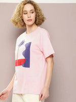 Dillinger Pink Graphic Oversized T-Shirt-WMNCR425PINK-XS