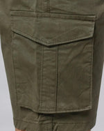 Solid Stretchable Shorts with 6 pockets-Green