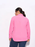 Women Pink Poplin Tie Up Shirt