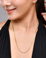 Gold Plated Biscuit Shaped Chain For Women-VOJ421