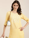 Women Yellow Solid Straight Kurta-NJ-3612218-Yellow