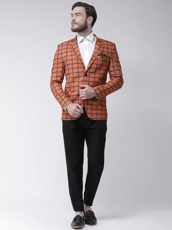 Hangup Men Standard Checkered Men Formalwear-D73CheckBlazer