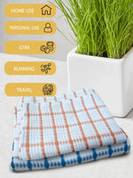 Athom Living Premium Gamcha Bath Towel 65 x 135 cm Pack of 2 Multicolored checkered-ATZ-BT-1A-1B