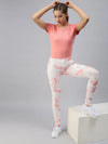 Women's White Tie Dye Track Pants-AF-1772-Whitepink