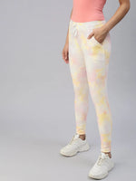 Women's Yellow Tie Dye Track Pants-AF-1770-Yellowpink