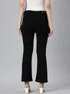 Women Black Solid Wide Leg Denim Jeans-GZ-5471-Black