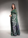 Dark Green Pure Cotton Soft Saree With Nakshi Designs-MA54CT041380007