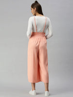 Women's Peach Solid Jumpsuits-AE-9928-Peach