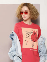 Dillinger Red Graphic Oversized T-Shirt-WMNCR458CST-XS