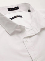 Men White Solid Shirt-RAYMONDSDOBBY-268-White