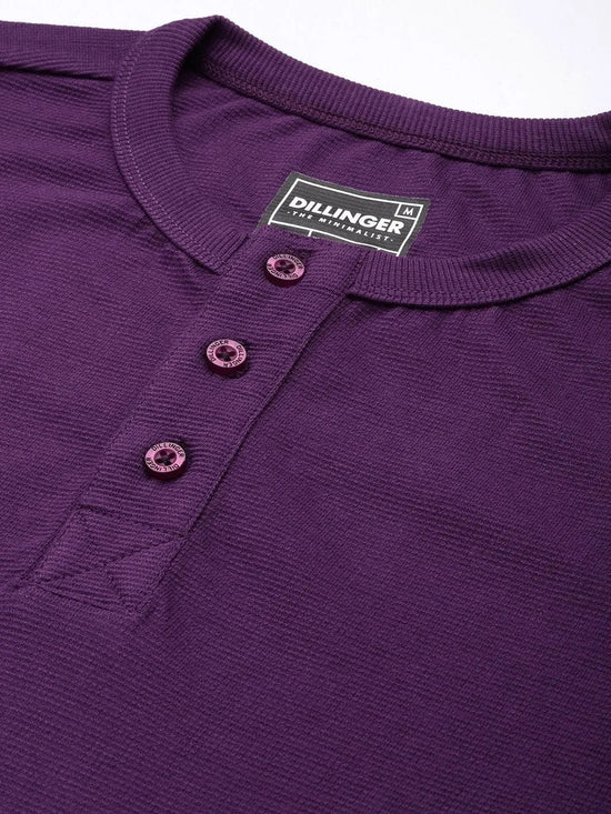 Dillinger Purple Solid Regular Heney T-shirt