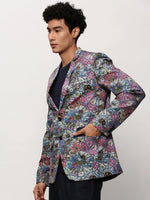 Men Multi Printed Casual Blazers-SOBLZ-082-15-Multi