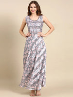 Women's Grey Floral Anarkali Kurta-SKC-950-Grey