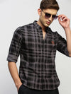 Men Grey Checked Shirt-CLEON-1797-Grey