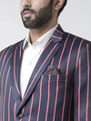 Hangup Men Standard Striped Men Formalwear-D952ButtonBlazer