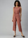 Women's Brown Geometrical Jumpsuit-AE-9890-Brown