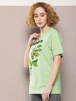 Dillinger Green Graphic Oversized T-Shirt-WMNCR473PGRN-XS