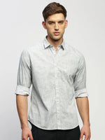 Men Grey Printed Shirt-HEPTAGON-1779-Grey