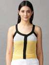 Women's Yellow Solid Fitted Crop Top-AN-2023-Yellow