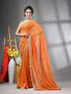 Orange Mul Cotton Soft Saree With Gota Patti Borders-MA62MCT33880010