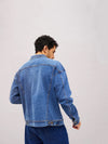 Men Blue Relax Fit Denim Jacket