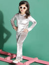 Tales & Stories Silver Top & Legging Set For Girls