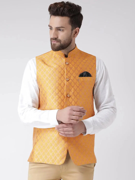 Hangup Men Standard Solid Men's Indian Wear-88AJacquardNehru