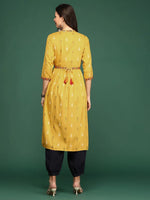 Women's Mustard Solid A-Line Kurta-GW-2237-Mustard