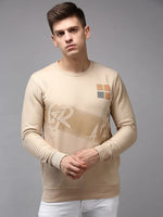 Men Beige Solid Sweatshirt-SCAW-37-Beige