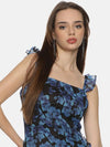 Floral Blue High Low Dress-17304