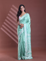 Light Green Silk Soft Saree With Texture Print-MA60BSL01400061