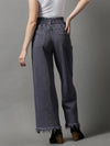 Women's Violet Solid Wide Leg Denim Jeans-IM-9772-Violet