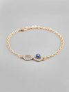 Gold Plated Evil Eye Charm Bracelet-VOJ130