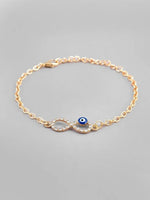 Gold Plated Evil Eye Charm Bracelet-VOJ130