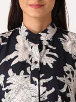 Printed Kaftan in Navy Print